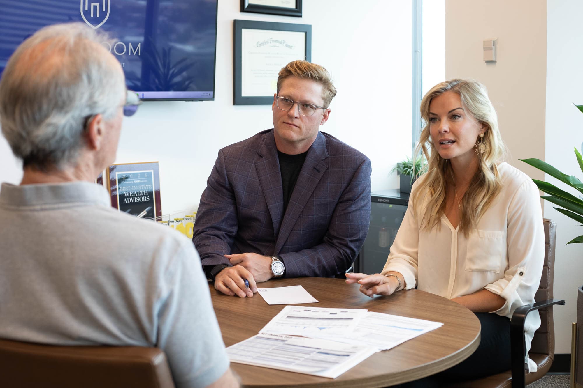Heirloom advisor walking a retired couple through their income plan