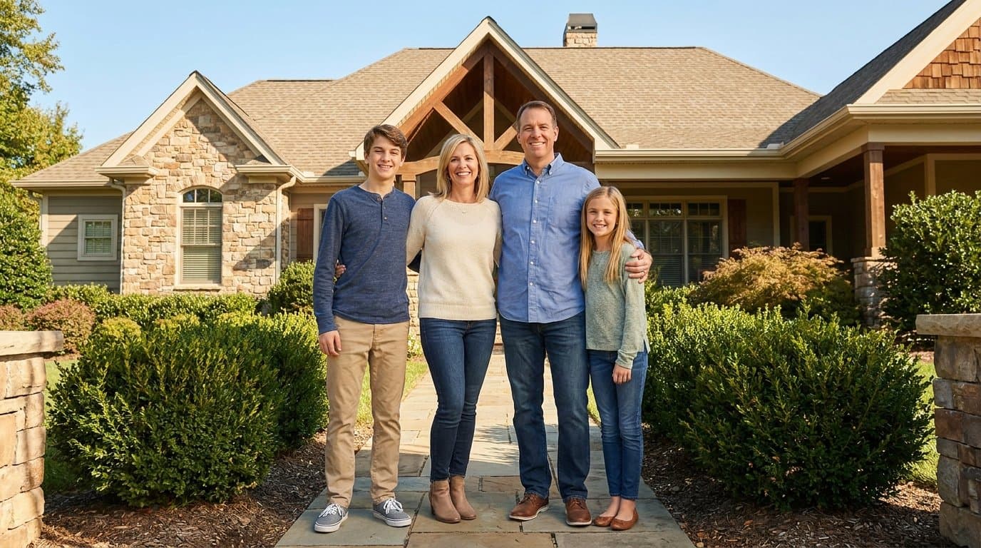 Family at home protected by a comprehensive financial safety net