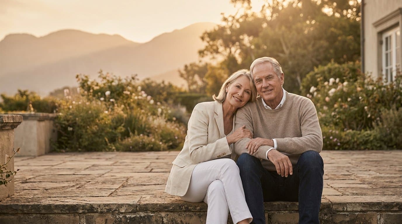 Confident retiree couple enjoying time outdoors near Denver