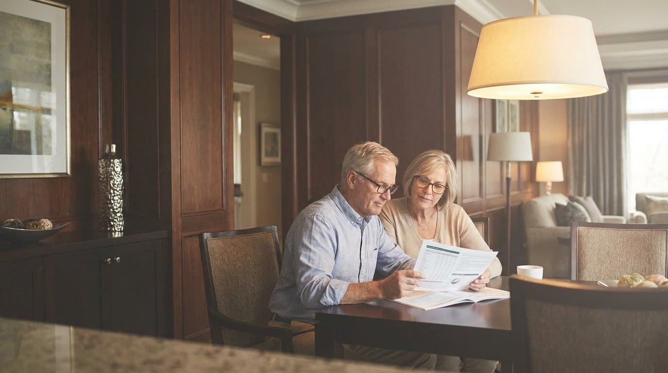 A couple reviewing their retirement plan together